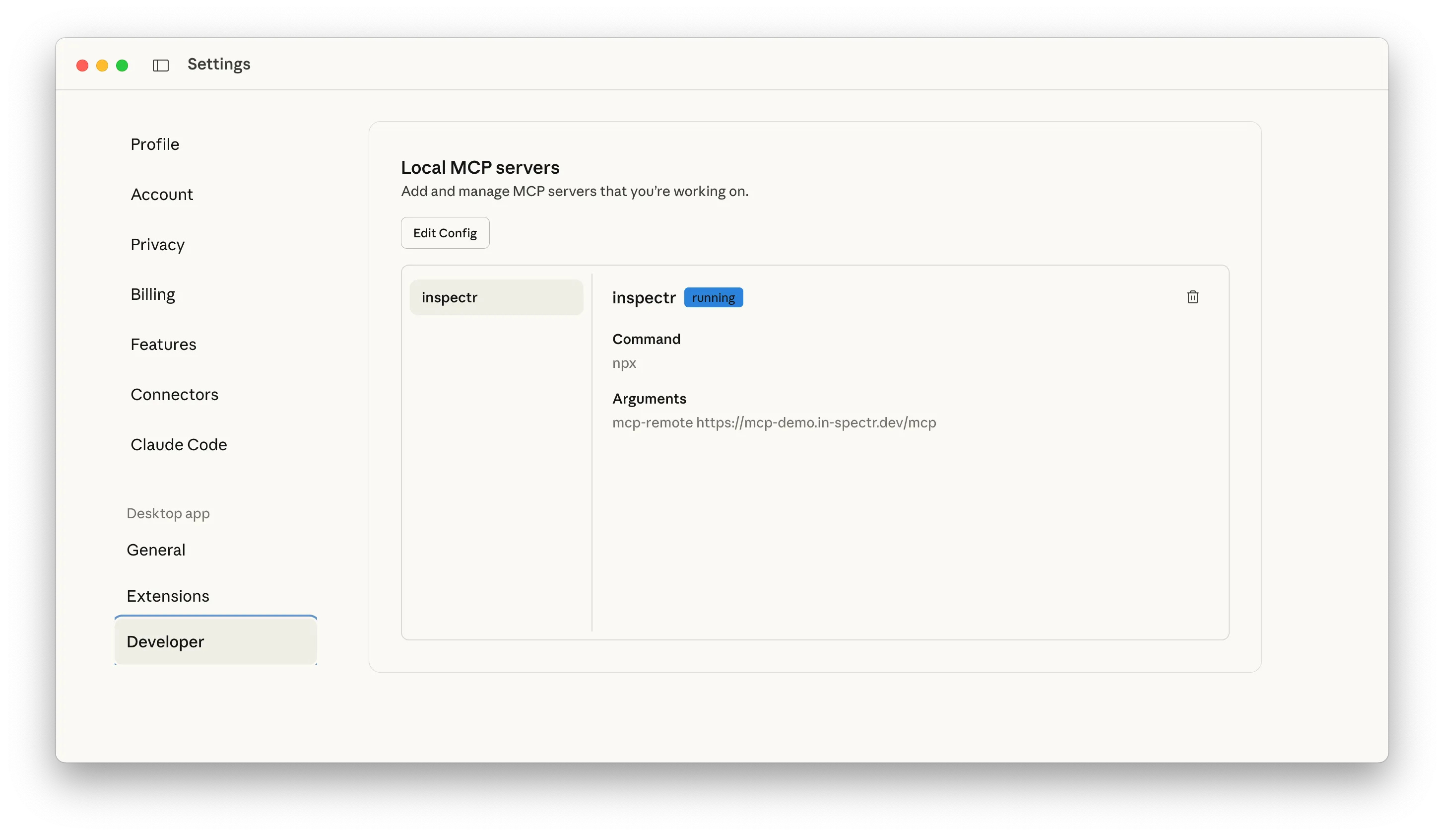 Claude Desktop configured