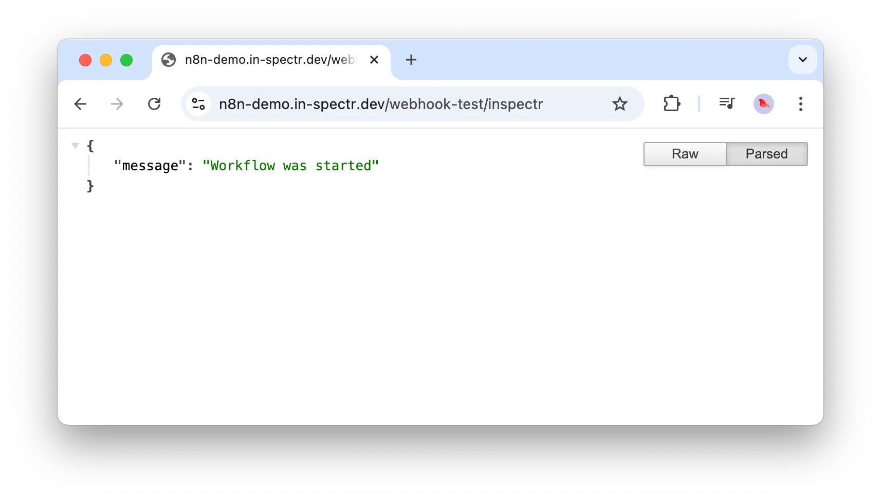 n8n Webhook triggered