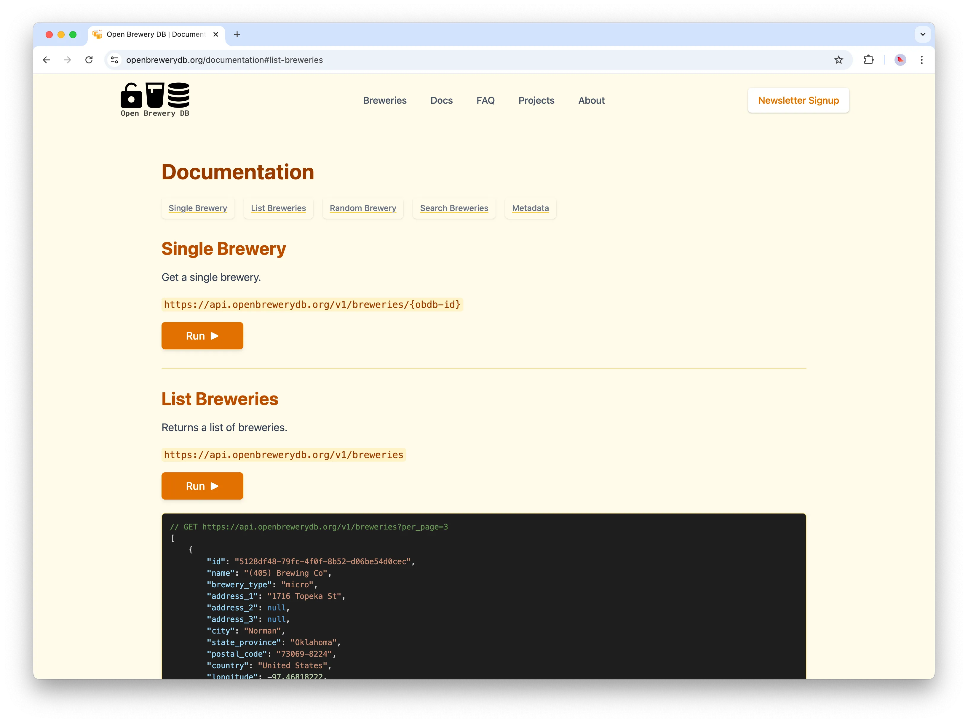 Open Brewery DB Documentation