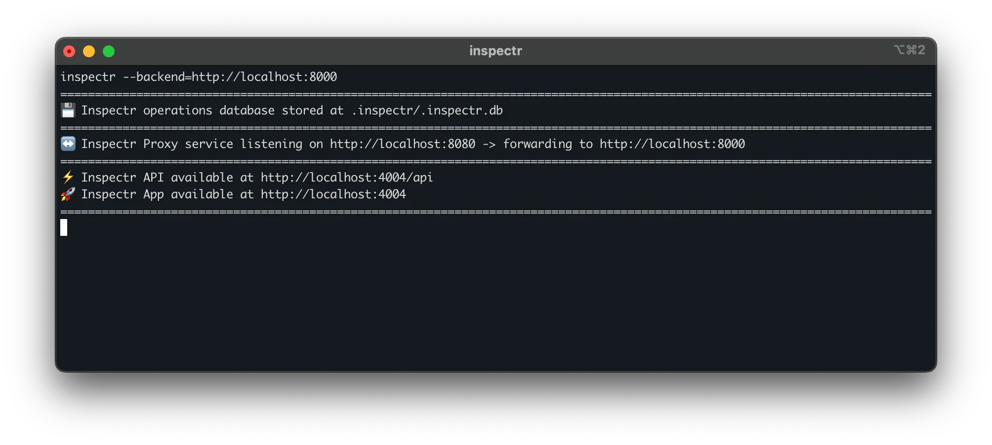 Inspectr proxying FastMCP server